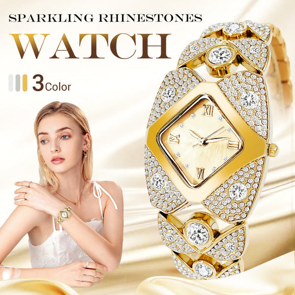 💜AKTION ZUM LETZTEN TAG – 50 % RABATT💜Retro-Quarzuhr mit funkelnden Strasssteinen⌚