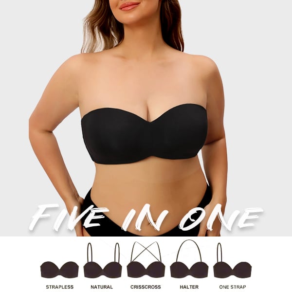 🔥Deux pour le prix d'un🔥Soutien-gorge bandeau convertible antidérapant à maintien total