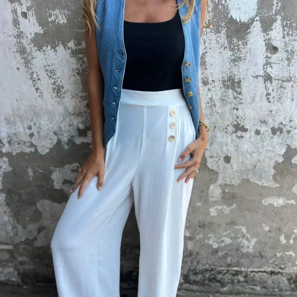 🎉Frohes neues Jahr! 50 % Rabatt 🛍️ Lockere Hose mit weitem Bein und elastischem Bund
