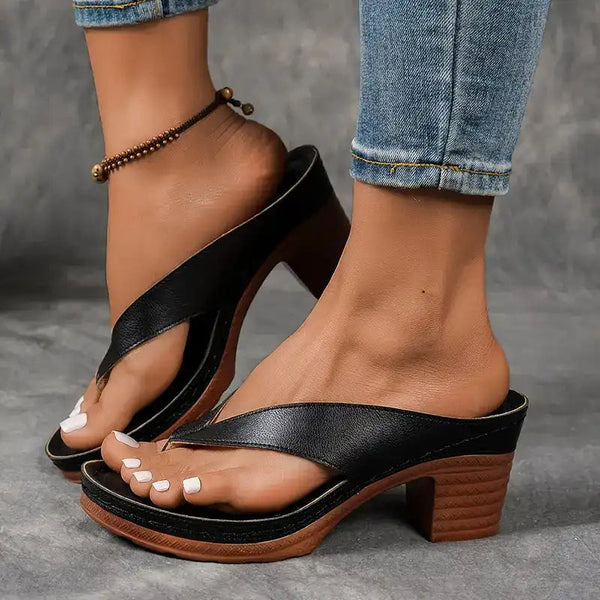 ⏳ 50 % de réduction pour une durée limitée 💥 Tongs d'été à talons épais pour femmes