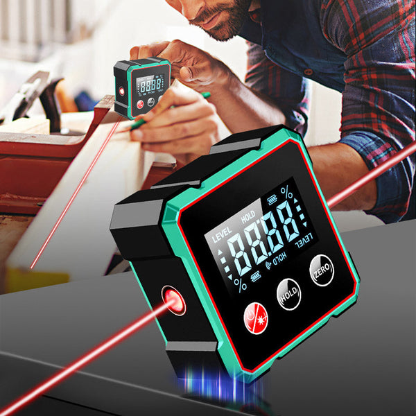 📏 2-in-1 Magnetischer Digital-Laser-Neigungsmesser | Starker Magnet + Präzise Laser – Ideal für Wandmontage/Holzarbeiten🔧